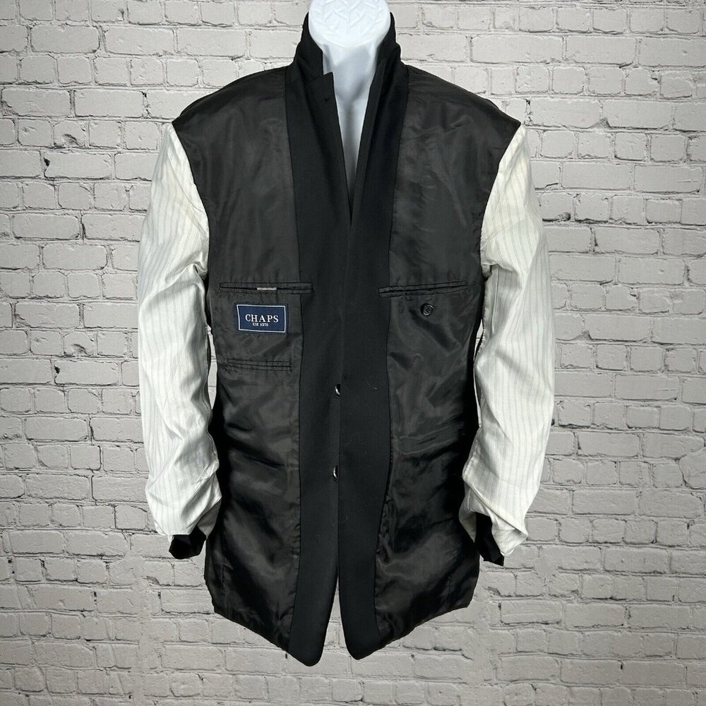 Chaps Solid Black 2 Button Single Vented Collared… - image 5